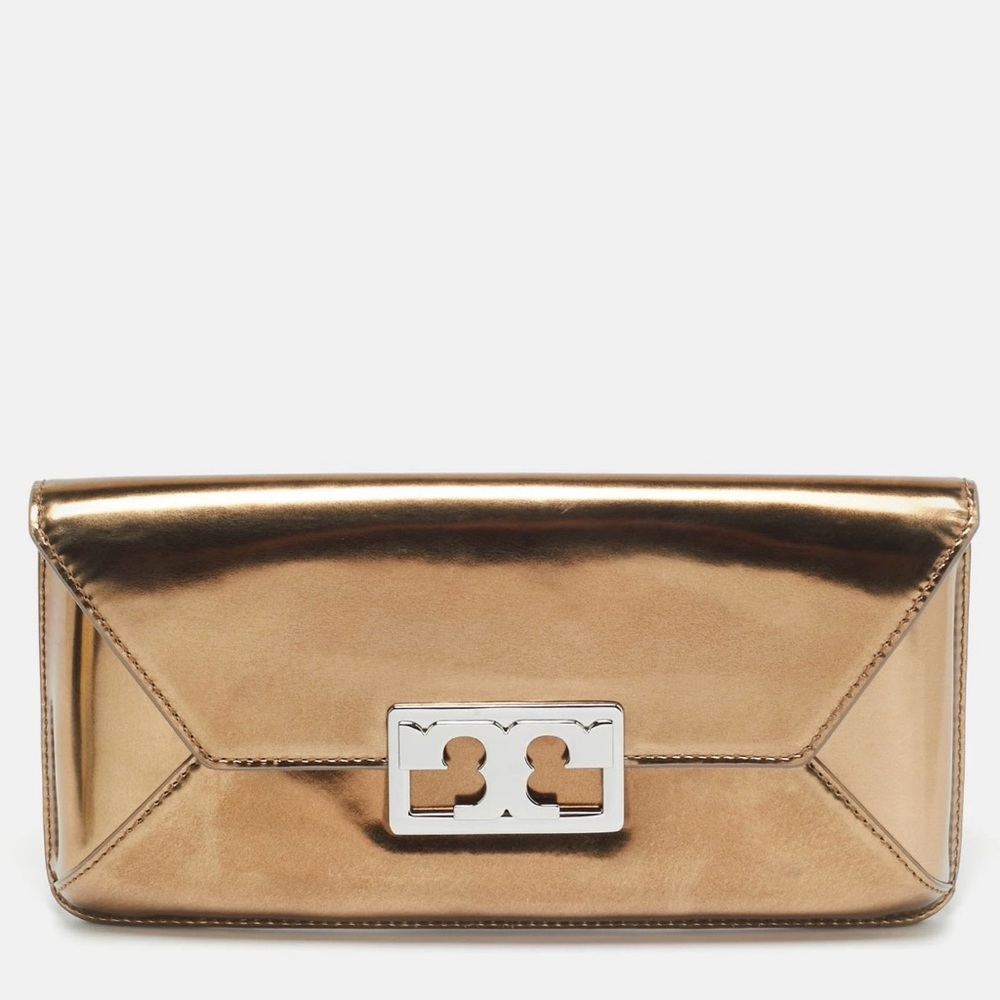 Tory Burch Metallic Leather Gigi Clutch